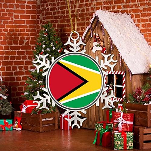Guyana Vlajka Vianočné Ozdoby Národná Vlajka Guyana Silueta Vianočné Závesné Vianočné Party Dodávky Vianočné