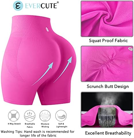 Evercute Telocvičňa šortky Set pre ženy vysoký pás bruško ovládanie Zadok zdvíhanie šortky bezšvové cvičenie