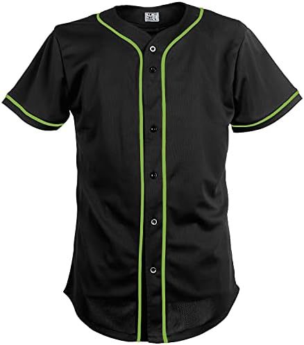 Pullonsy Black Custom Baseball dres pre mužov Full button Mesh vyšívané názov tímu & amp; čísla S-8XL