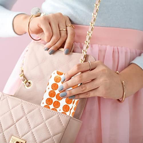 Oryuekan makeup lipstick case rúž taška so zrkadlom prenosné puzdro na skladovanie rúžov organizér na ukladanie lesku na pery, Moderný Geometrický vzor Oranžová kruhová línia