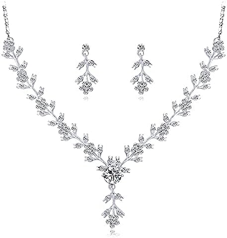 Jwicos strieborné náušnice náhrdelník Set darčeky vhodné pre svadobné šaty kamienky Náhrdelník náušnice Svadobné