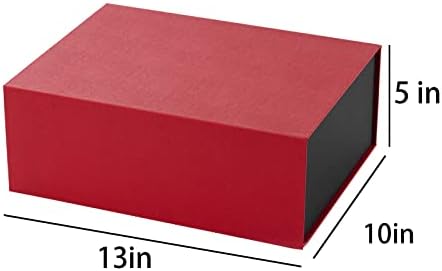Zooyoo červené darčekové krabičky s viečkami 13x10x5 palcov, papierová Veľká Skladacia darčeková krabička s magneticky