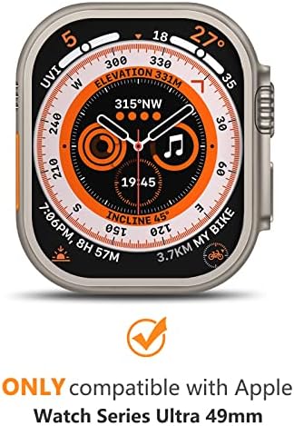 Luxusné Dizajnové robustné puzdro s pásikom kompatibilné pre Apple Watch Ultra Band 49mm, kovový ochranný kryt