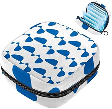Modré geometrické vzory taška na uloženie hygienických vložiek, taška na menštruačné vložky slipové vložky držiak