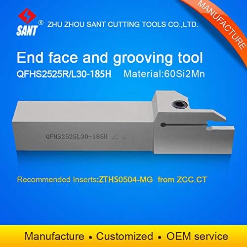 Fincos Zhuzhou Sant CNC rezné nástroje držiak nástrojov na drážkovanie povrchu QFHS2525L30-185H s vložkami ZTHS0504-MG