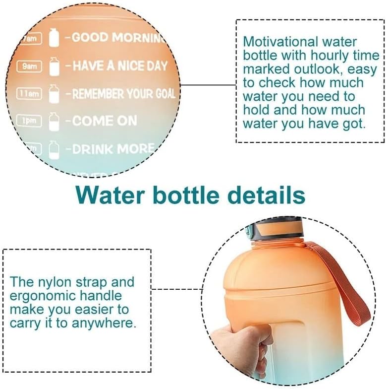 Lmmddp 3.78 L fľaše na vodu so športovým Fitness pohárom na vodu Fitness fľaše na pitie