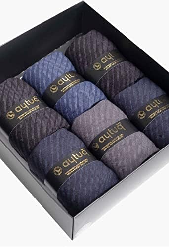 AYTUG Pánske bezšvové Silikónové umývané bambusové ponožky, 6-balenie, v špeciálnej krabičke, Viacfarebné