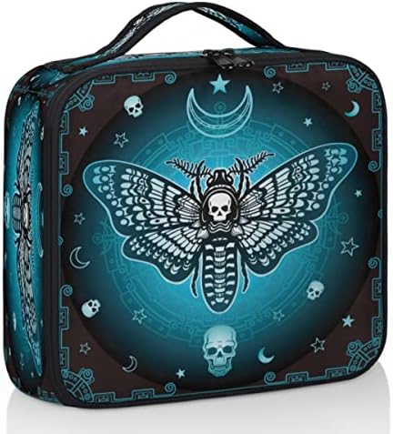 Cestovná taška na make-up Butterfly Skull s nastaviteľnými rozdeľovačmi Gothic Sugar Skull makeup Case kozmetický