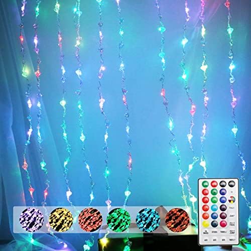 Tiansheng 100LED 10ft Diamond Crystal Curtain String Light multifunkčné Vianočné String Light s diaľkovým ovládaním
