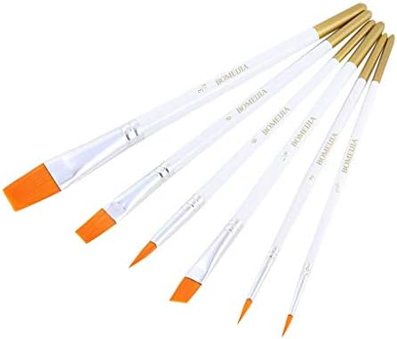 Sxds 6ks / Set štetce rôzne Variet modely Nylon vlasy drevená tyč pre akvarel olej akrylové maľovanie kreslenie
