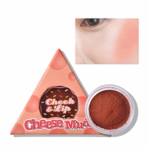Ice Jelly Powder Blusher Mud Lip Mud Dual Use Cheese Design Powder Blusher trvalý make-up nevybledne dospievajúci