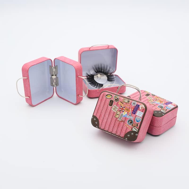 CHIC & amp; TNK Batožina Eyelash Packaging Box Suitcas Lashes Case kovové balenie s viečkom zásobník riasy pre