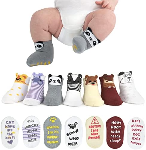 Darčeková sada detských ponožiek ZIRI & amp; ZANE - darčeky pre novorodencov pre chlapcov a dievčatá-7 jedinečných