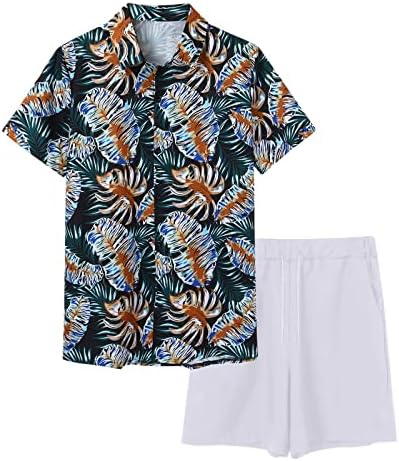2-dielne teplákové súpravy oblečenie pre mužov krátky rukáv Vintage Havajská košeľa a krátke súpravy móda ležérne
