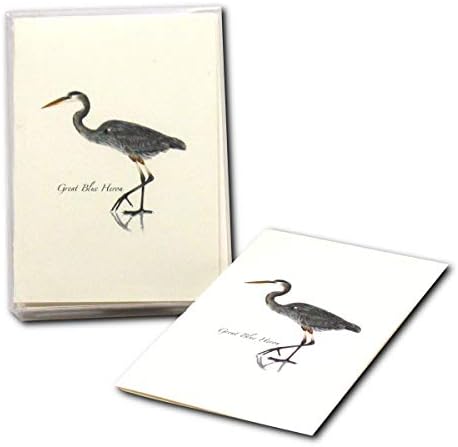 Zemská obloha + voda-Sada Notecard Great Blue Heron-8 prázdnych kariet s obálkami