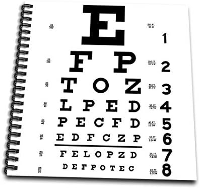 3drose Eye Chart Alphabet in Black-Pamäťová kniha, 12 x 12