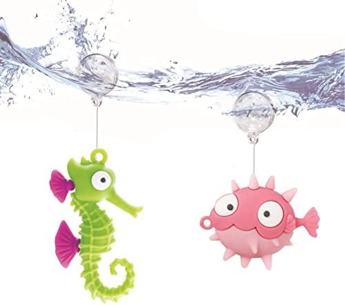Akvarijné Ornament,2 ks akvárium Tank dekorácie plávajúce dekor Octopus / Puffer ryby s plávajúcim zariadením,