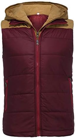 Uofoco Pánska ľahká Puffer vesta, Teplá vonkajšia Nadrozmerná bunda bez rukávov pre zimné športy turistika cestovanie