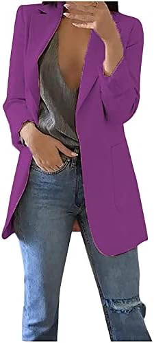 Dlhé vesty pre ženy Jednofarebné Dlhý rukáv vrecko sveter sako Office kabát sveter oblek dlhé bundy topy