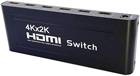 axGear HDMI Switch 4K 1080p HDTV 5 v 1 z hliníka s diaľkovým ovládaním Napájanie 5 portov