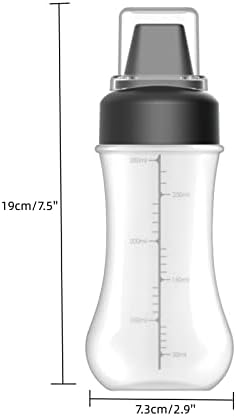 LONG TAO 6 ks omáčka Squeeze fľaše 12oz 5-jamkové plastové šalátové dresingové olejové fľaše nepriepustné plniteľné