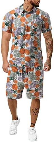 Zpervoba Pánske tričko Havajské súpravy 3D tlačené košele šortky obleky Letné Ležérne tlačidlo dole krátky rukáv