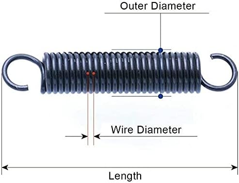 ACCDUER pružinové tlačné pružiny Malá predlžovacia pružina priemer drôtu 0,3 mm oceľová ťažná pružina s háčikmi