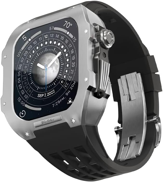Neyens gumový remienok Bezel titánovej zliatiny pre iWatch Watch SE/4/5/6 Apple Mod Watch príslušenstvo náhradné