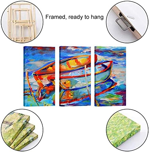 3 panely zarámované plátno nástenné umenie loď maľovanie olejomaľby moderné domáce umenie pripravené na zavesenie