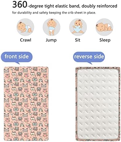 Sova Themed vybavené mini postieľky listy, prenosné mini postieľky listy batoľa posteľ matrace listy-postieľka