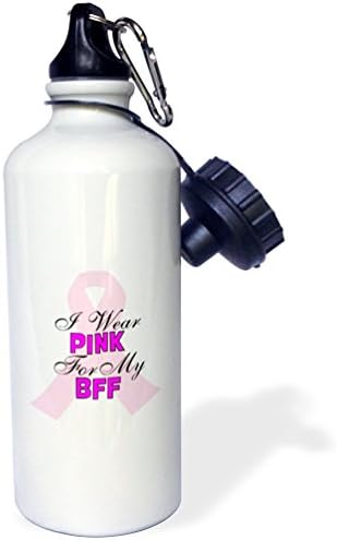 3drose stuha s nápisom I Wear Pink For My BFF-športová fľaša na vodu, 21 oz, 21 oz, viacfarebná