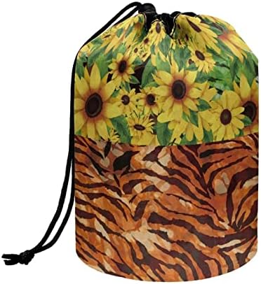Coeqine Leopard slnečnica vzor barel make-up tašky pre ženy ľahké kozmetické tašky pre prenosné cestovné tašky