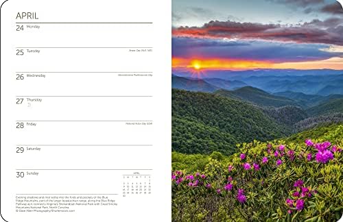 Týždenný kalendár angažovanosti amerických národných parkov 2023, Plánovač 6,5 x 8,5 špirálovo viazaný