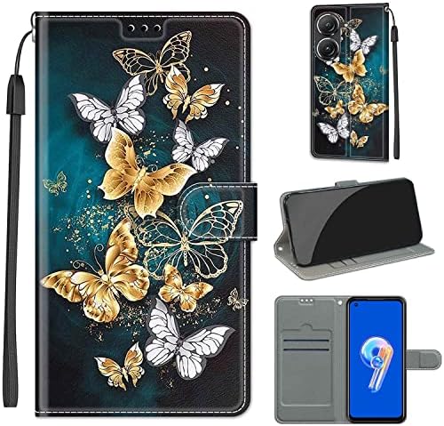 Zenfone 9 puzdro peňaženka PU kožené Flip kryt karty Sloty nárazuvzdorný ochranný magnetický nárazník kryt farebný