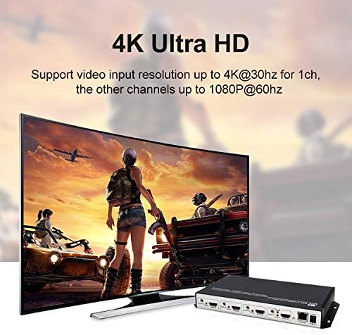 ORIVISION 4 kanál 4K UHD H. 264 HDMI Video Encoder s Extral Audio do HTTP, UTP, RTSP, RTMP, RTMPS, RTP, ONVIF
