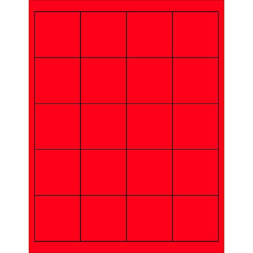 Aviditi Tape Logic 2 x 2 fluorescenčné červené štítky s doručovacou adresou, pre laserové a atramentové tlačiarne, permanentné lepidlo, 8 listov 1/2 x 11, 20 štítkov na list, 100 listov
