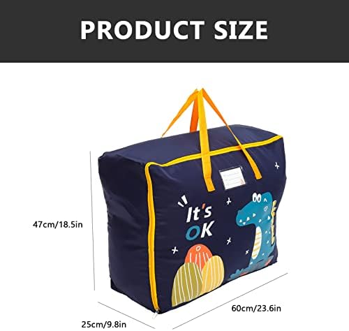 Cabilock Quilt Storage Bag Moving Oversized Pillow Capacity Pouch Blue Anti-Holder Container Large Storage Cartoon