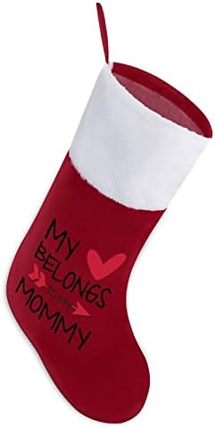 Milujem Mama srdce vianočné ponožky osadenie vianočný strom Santa ozdoby Závesné dekorácie pre krb dovolenku